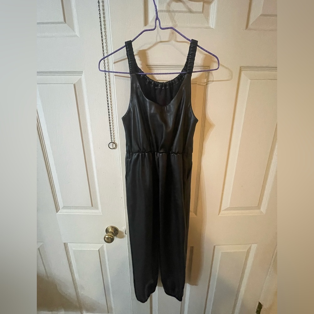 Faux Leather Jumpsuit